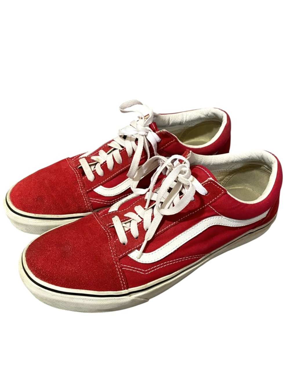 Vans Old Skool Mens Size 12 Red White Shoes Sneakers Off The Wall Classic